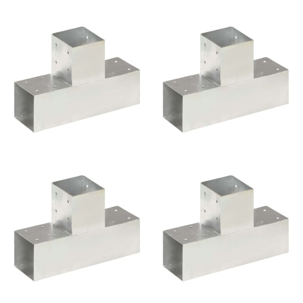 Connecteurs de poteau 4 pcs forme en t métal galvanisé 91x91 mm