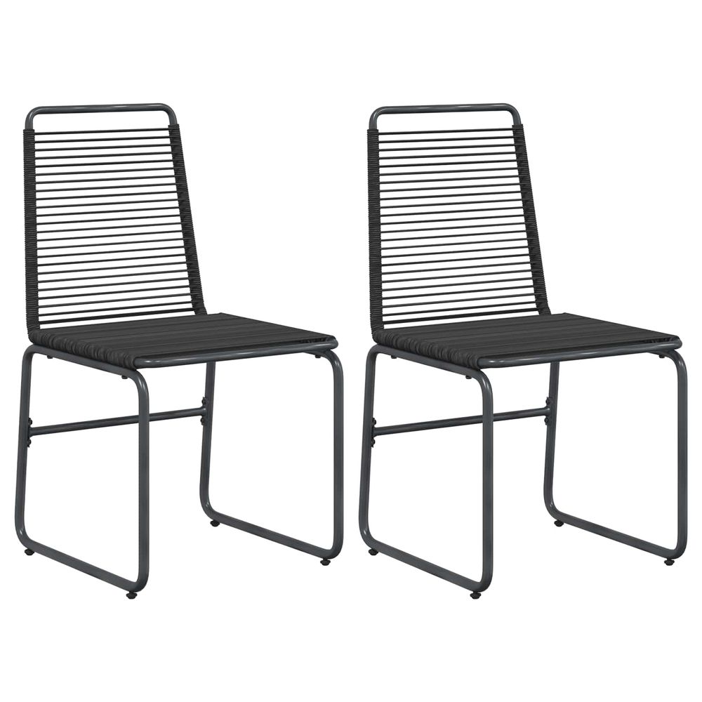 Chaises de jardin 2 pc noir rotin