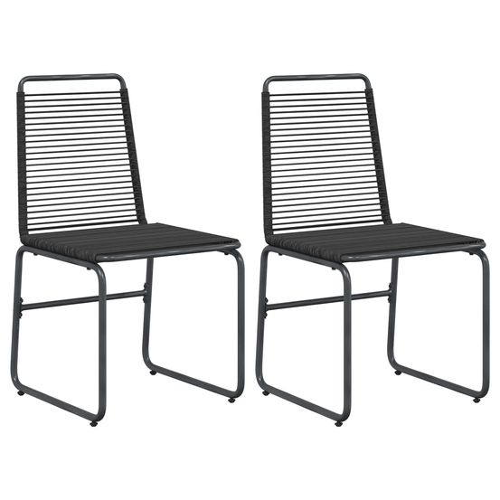Chaises de jardin 2 pc noir rotin