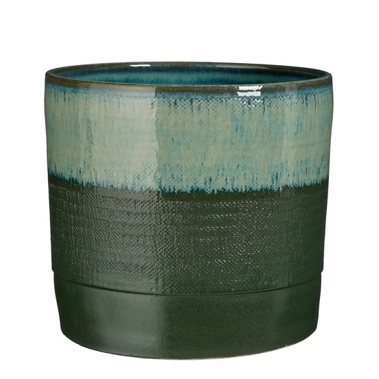 Mica decorations olof pot de fleurs- h24 x ø26 cm - vert foncé