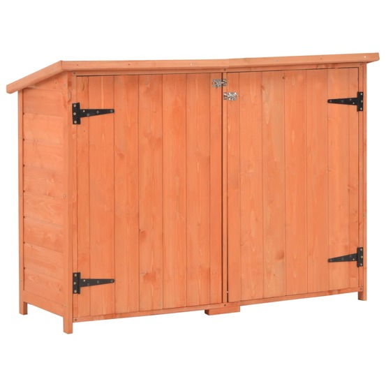 Abri de jardin cabane cabanon maison de stockage remise extérieur hangar outils robuste 128 x 42 x 91 cm bois marron 02_00223