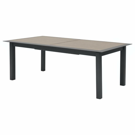 Table de jardin extensible allure effet bois muscade & graphite