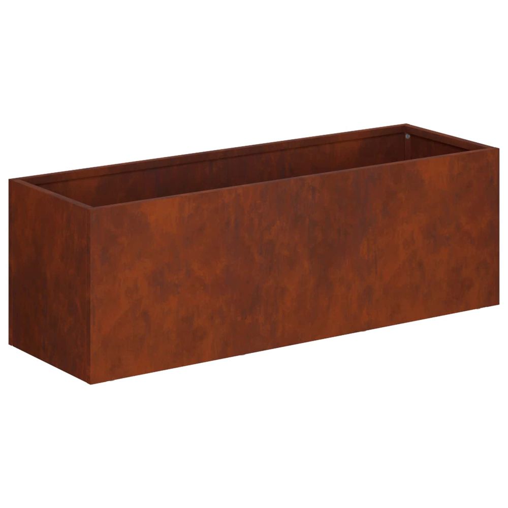 Cache-pot de jardin rouillé 60 x 20 x 20 cm acier patiné