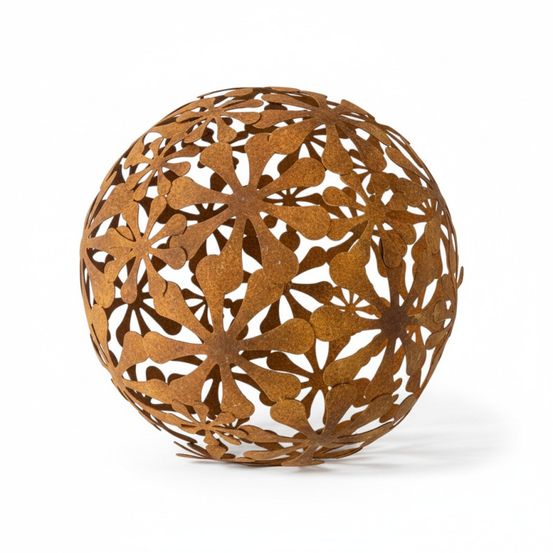 Boule décorative fer fleurs 44x44x44cm
