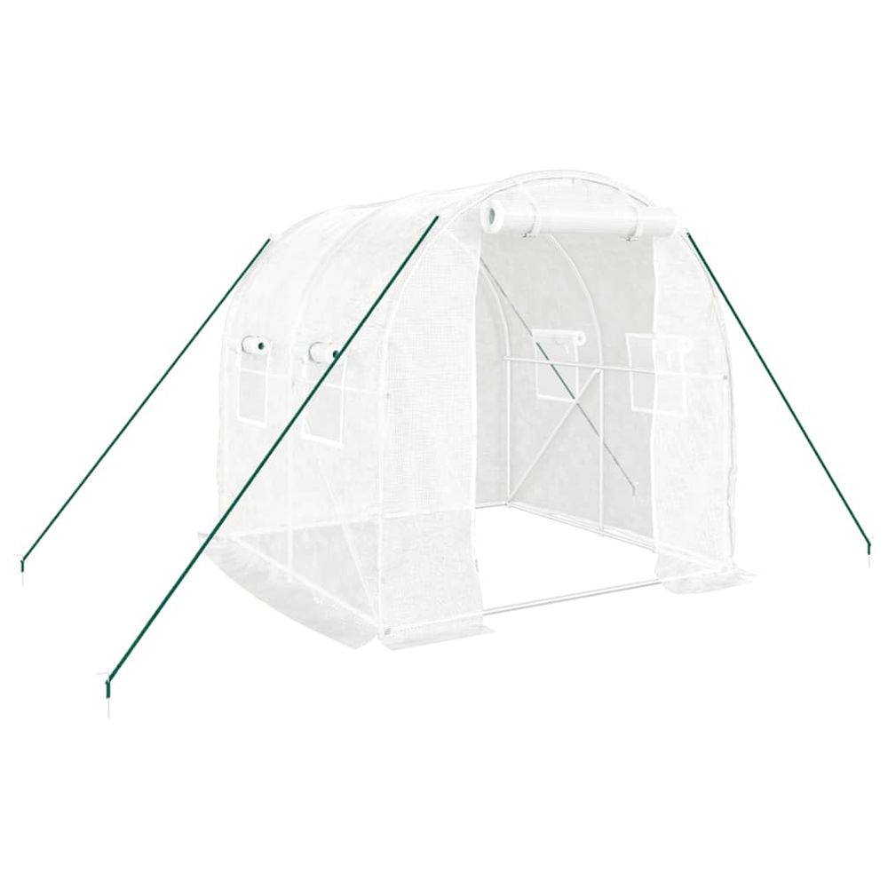 Serre avec cadre en acier blanc 4 m² 2x2x2 m