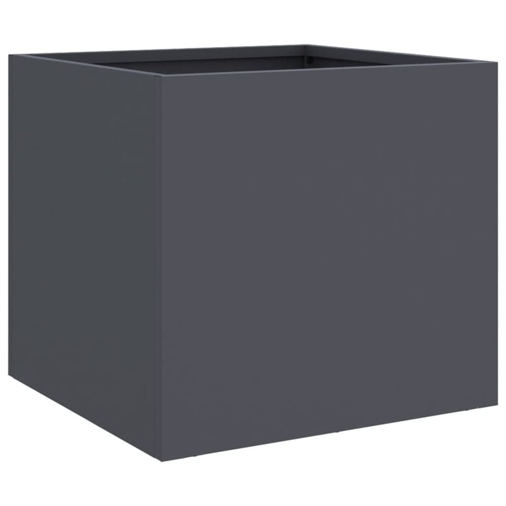 Jardinière d'extérieur anthracite 32x30x29 cm acier