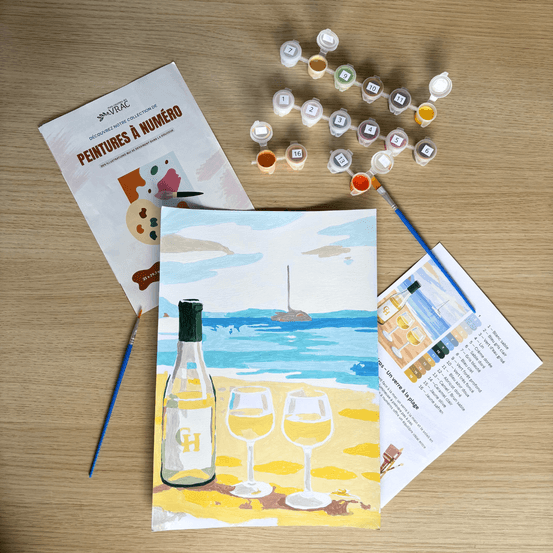 Peinture au numéro - un verre à la plage