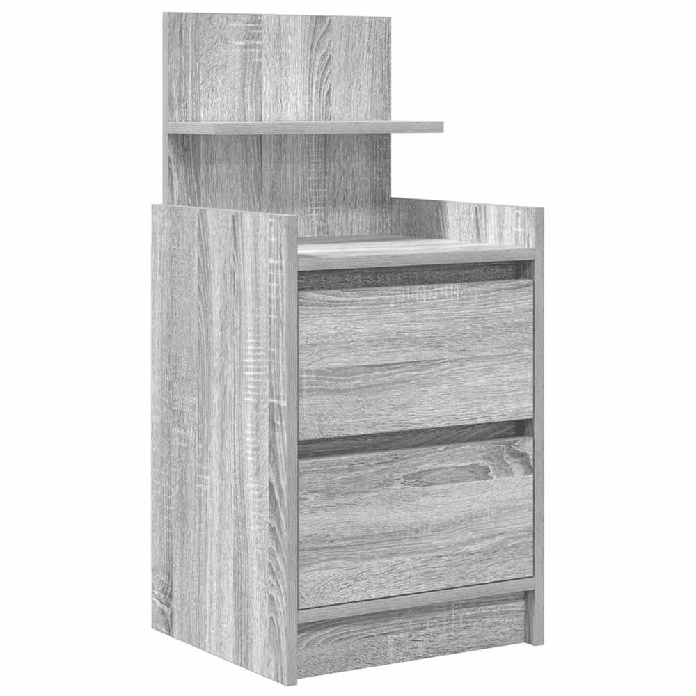 Table de chevet avec 2 tiroirs sonoma gris 38x34x80 cm