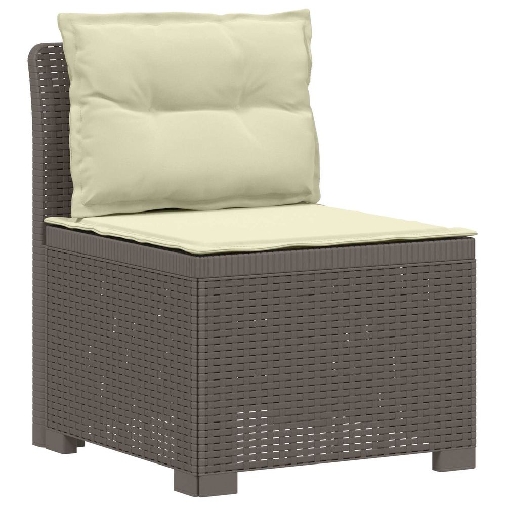 Canapé de jardin 1 place avec coussins look rotin pp gris clair