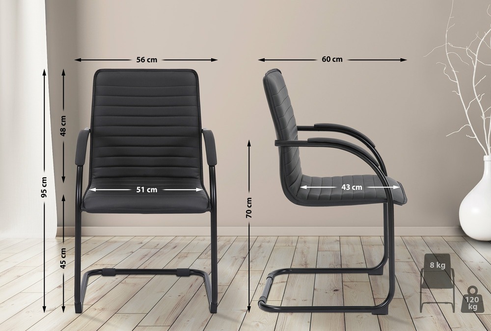 Chaise visiteur en cuir artificiel tira