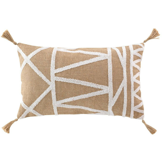 Coussin déco en jute