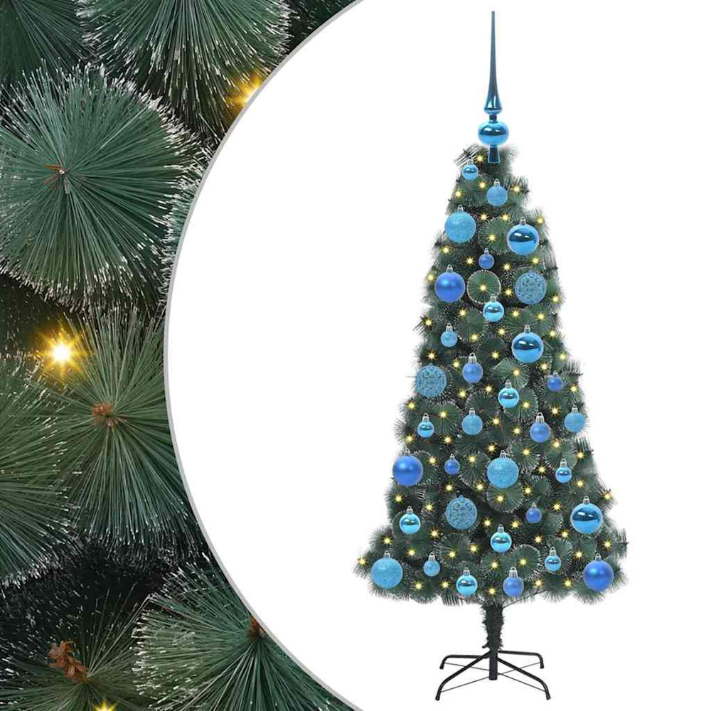 Arbre de noël artificiel pré-éclairé avec ensemble de boules
