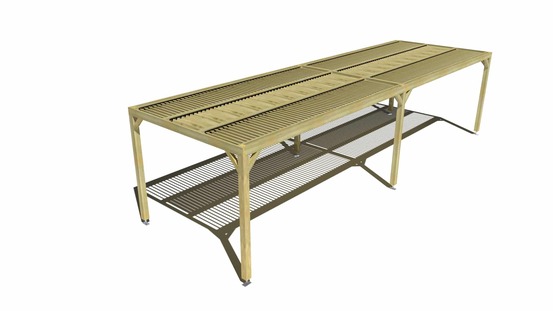 Pergola bois • 10m x 3m • indépendante • sens largeur • lames orientables bioclimatiques incluses • livraison comprise
