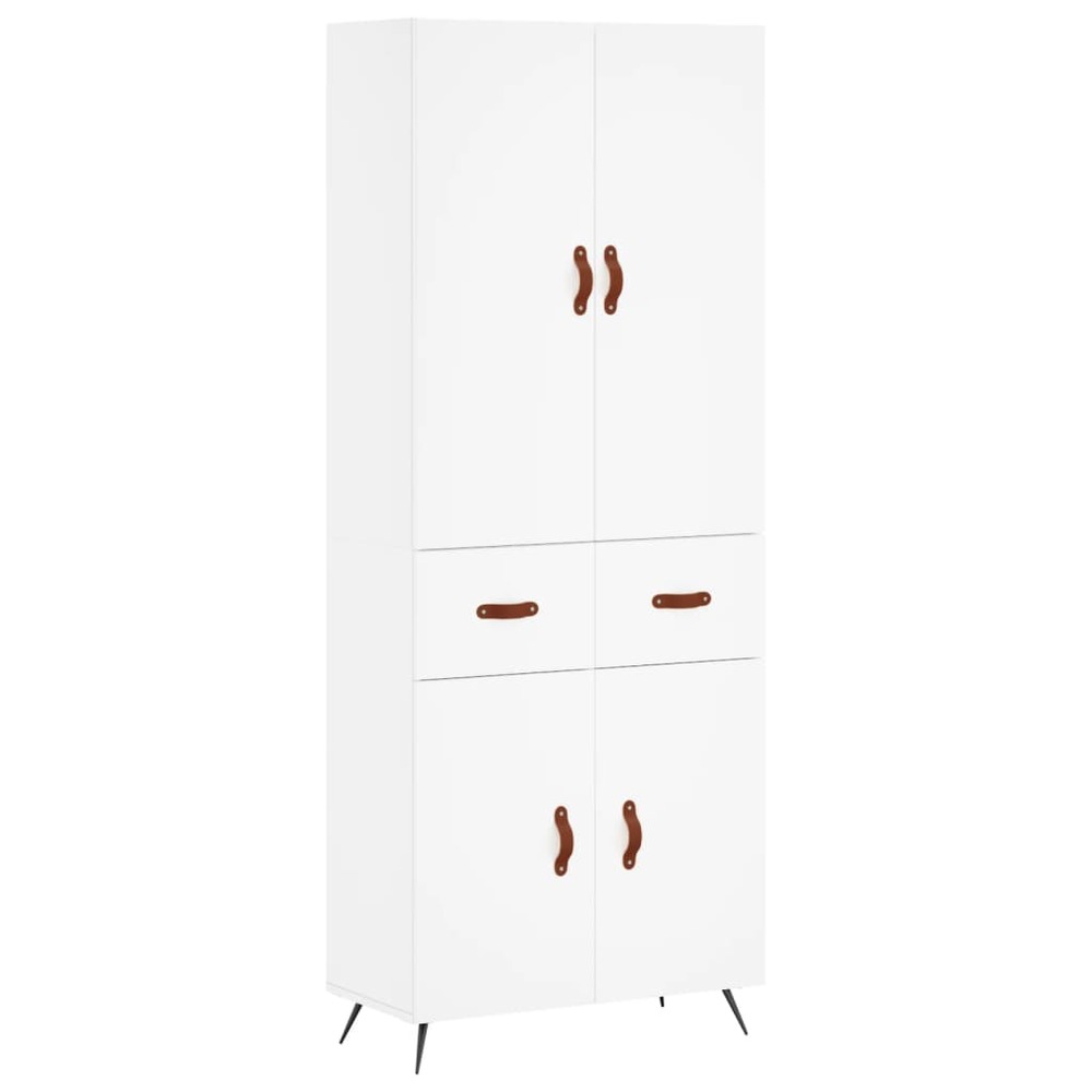 Buffet bahut commode armoire meuble de rangement organisateur cuisine salle de séjour salon haut 69,5 x 34 x 180 cm bois d'in