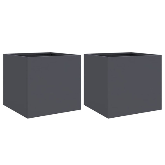 Jardinière d'extérieurs 2 pcs anthracite 32x30x29 cm acier