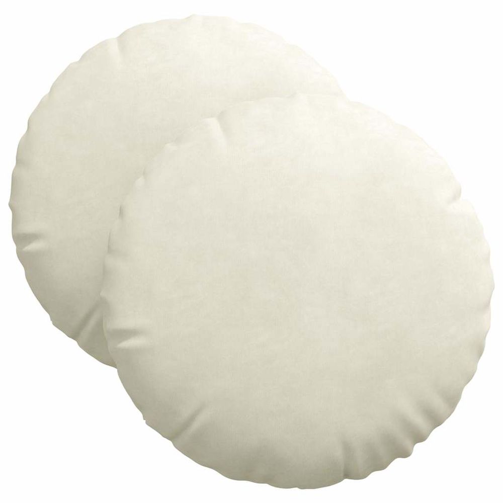 Coussins de siège 2 pcs crème ø 40 x 13 cm velours