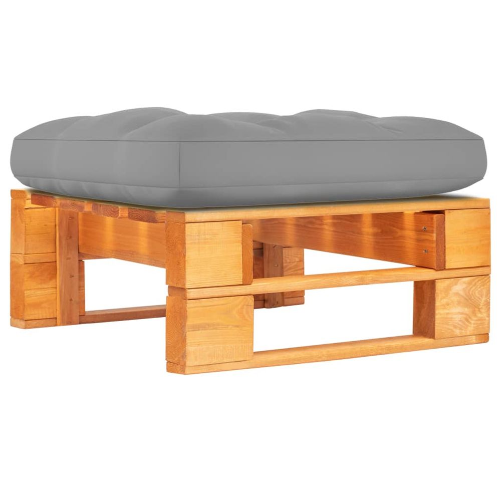 Pouf palette de jardin marron miel bois de pin imprégné