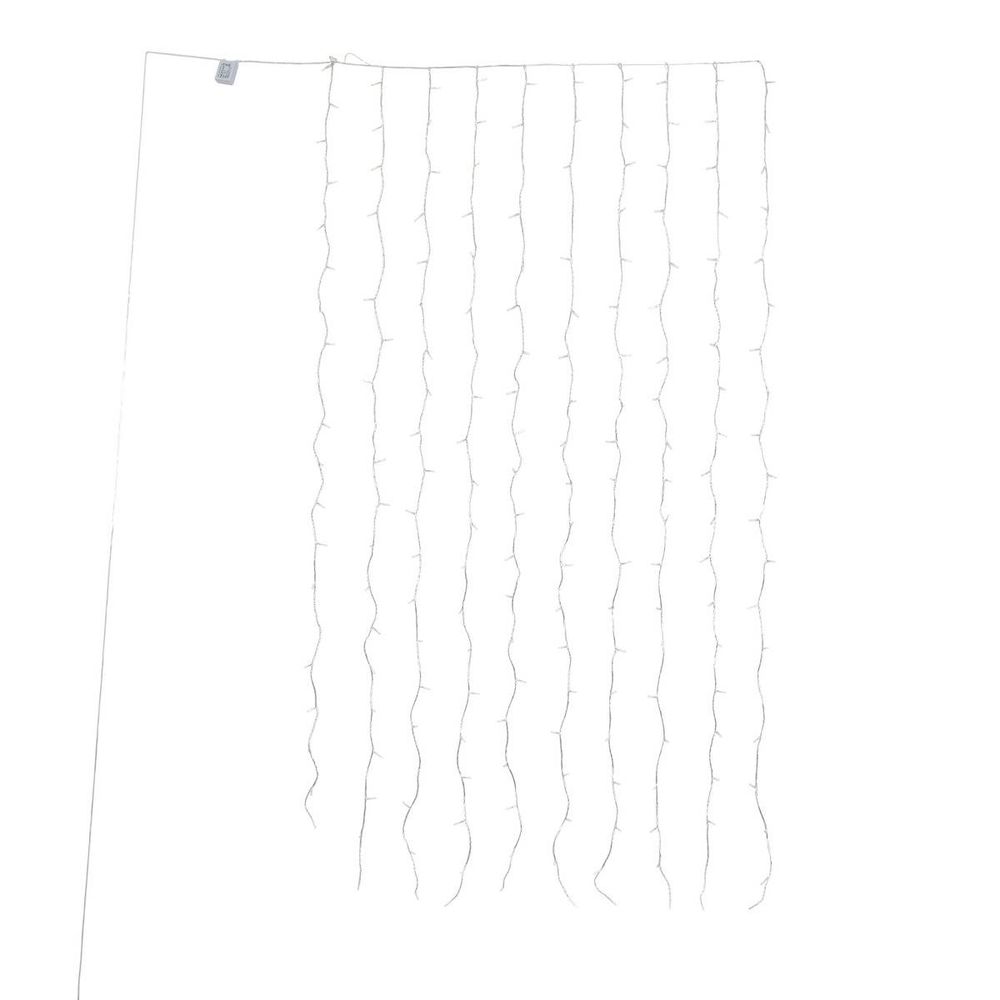 Rideau lumineux de façade d'extérieur 1 x 2 m 200 led blanc chaud à effets avec minuteur sur secteur