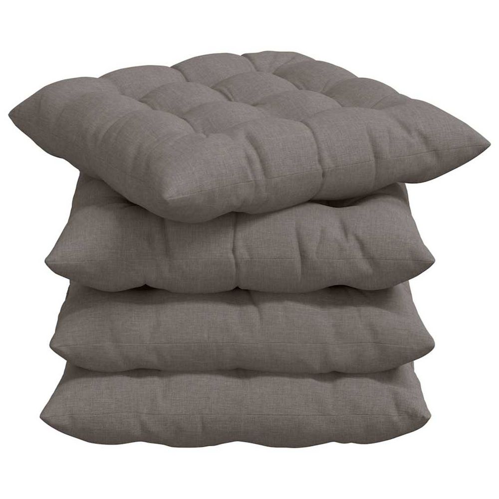 Coussins de siège 4 pc tissu taupe 40 x 40 x 6 cm