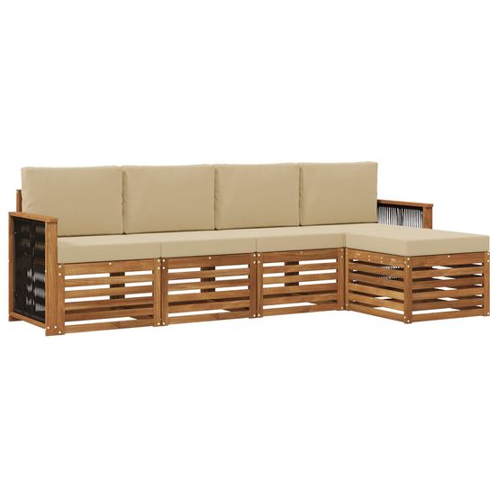 Ensemble de canapés d'extérieur 5 pc naturel et beige