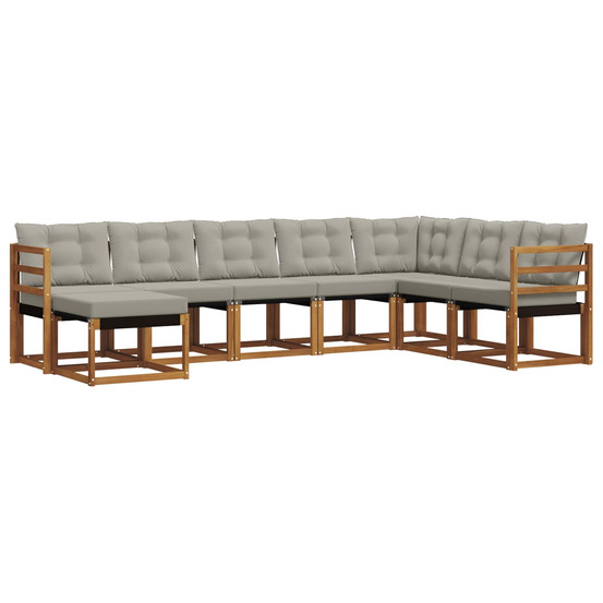 Ensemble de canapés d'extérieur 8 pcs gris naturel et clair