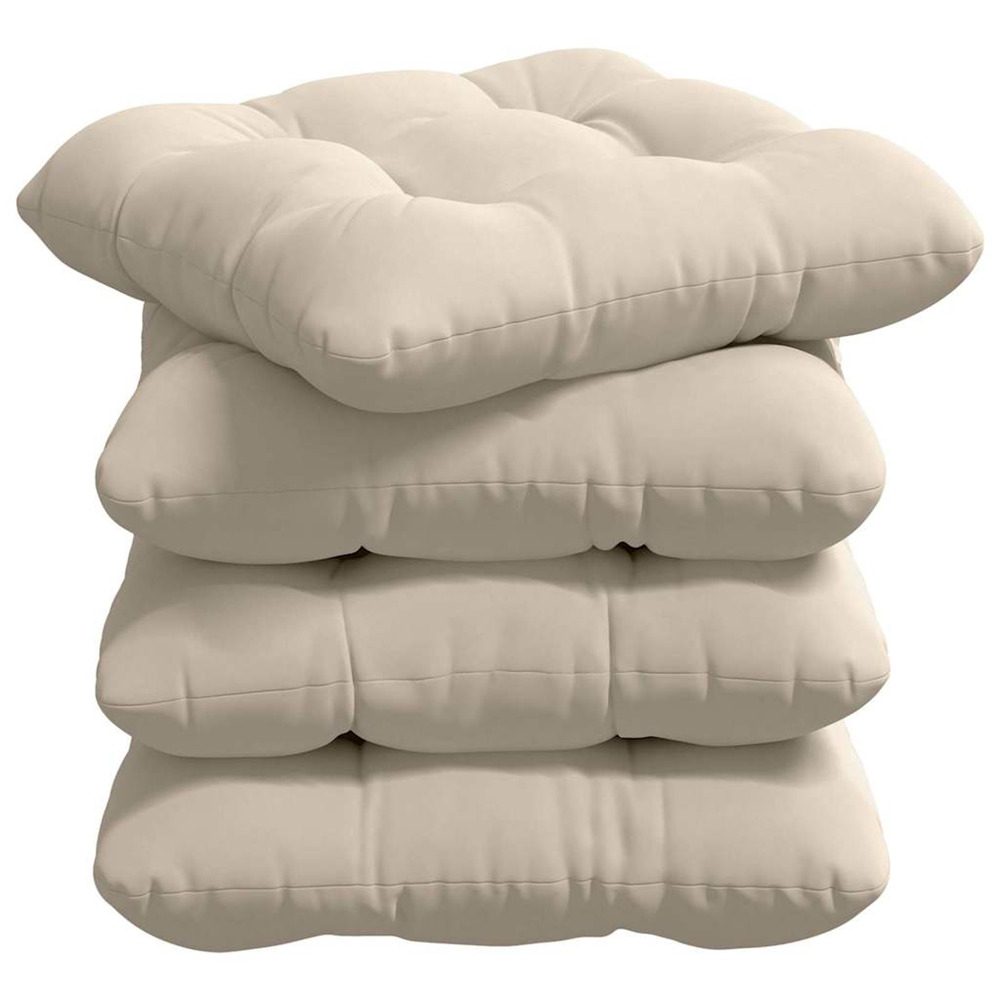 Coussins de siège 4 pcs beige 40 x 40 cm tissu en microfibre