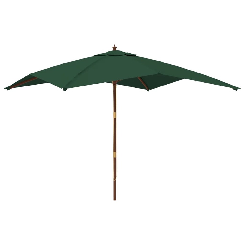 Parasol de jardin avec mât en bois vert 300x300x273 cm