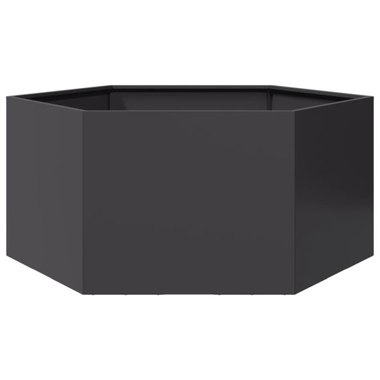 Jardinière surélevée hexagonale en acier pour potager jardin noir 104x90cm