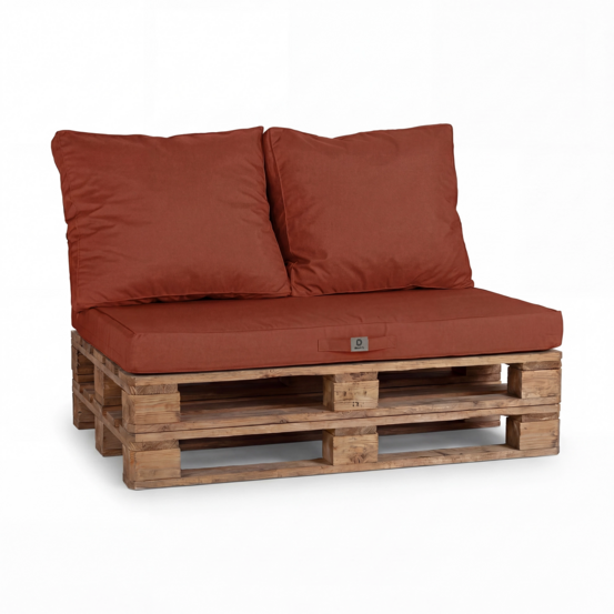 Lot de 3 coussins pour palette déhoussables en polyester terracotta
