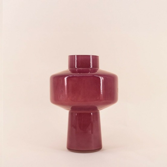 Vase géométrique en verre opaque, h27cm