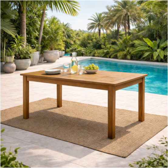 Table de jardin en teck massif 150 frida
