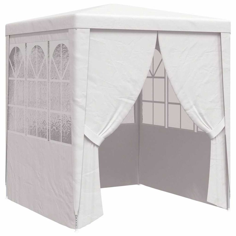 Tente de réception avec parois latérales 2,5x2,5m blanc 90 g/m²