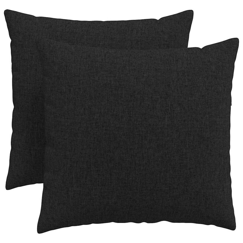 Coussins de canapé 2 pc tissu noir 50 x 50 cm