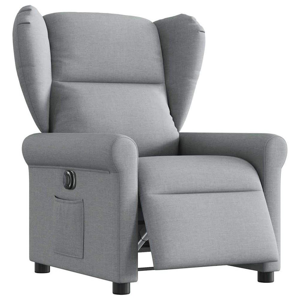 Fauteuil inclinable électrique gris clair tissu