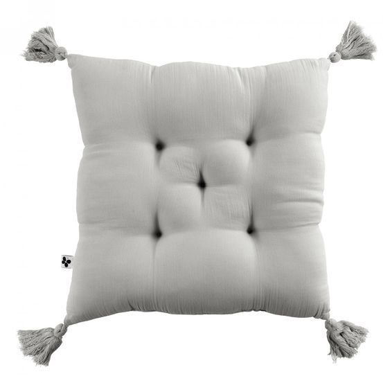 Coussin de chaise assise matelassée gaze de coton gaia