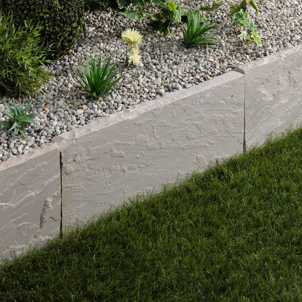 Bordure de jardin grès kandla gris 60x30x3-5 cm (à l'unité) - ro'ma nature