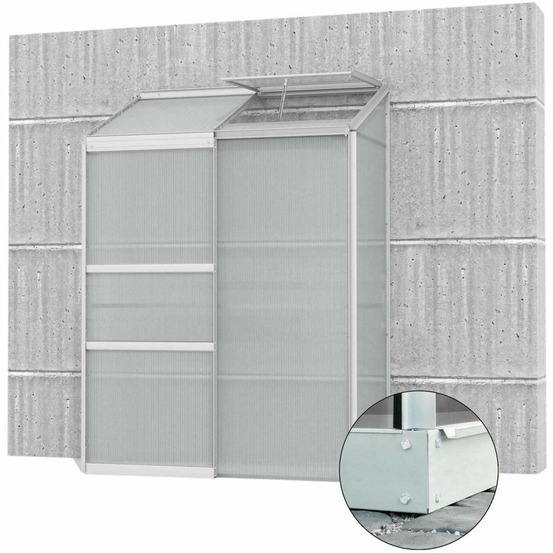 Serre de jardin en polycarbonate 4 mm et aluminium anodisé avec embase ida 66.8