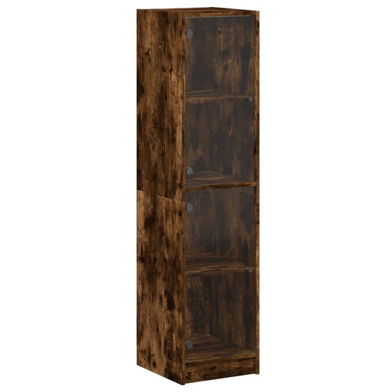 Buffet bahut commode armoire meuble de rangement organisateur cuisine salle de séjour salon avec portes en verre 35 x 37 x 14