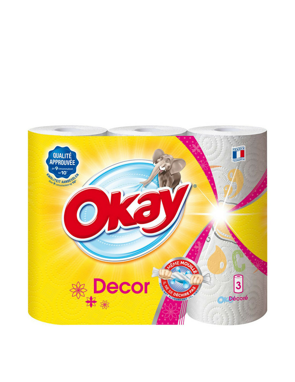 Essuie-tout décoré 3 rouleaux - okay