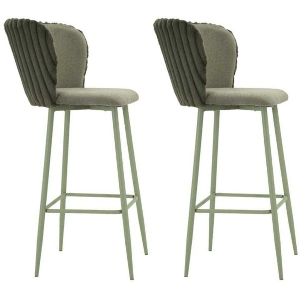 Chaise de bar en tissu et métal alaska (lot de 2) vert