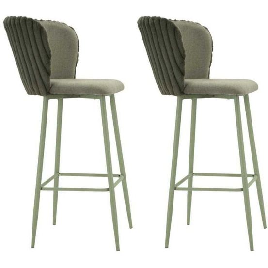 Chaise de bar en tissu et métal alaska (lot de 2) vert