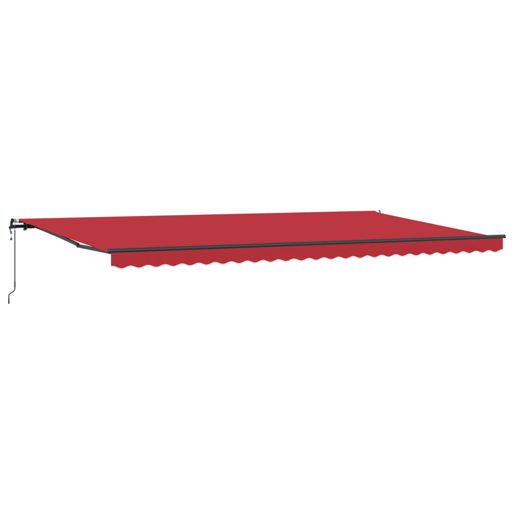 Auvent rétractable rouge 600 × 350 cm tissu et aluminium