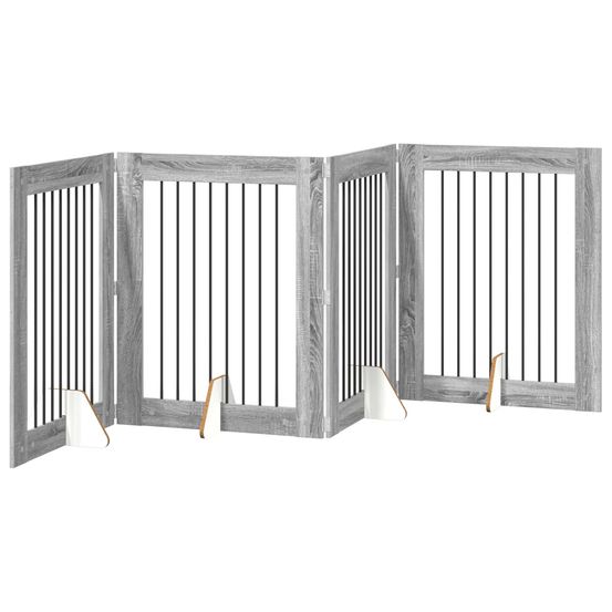 Porte de chien pliable avec supports 4 pc sonoma gris 321 cm