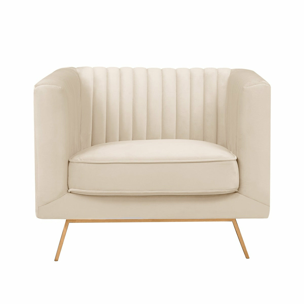 Gatsby-fauteuil en velours beige
