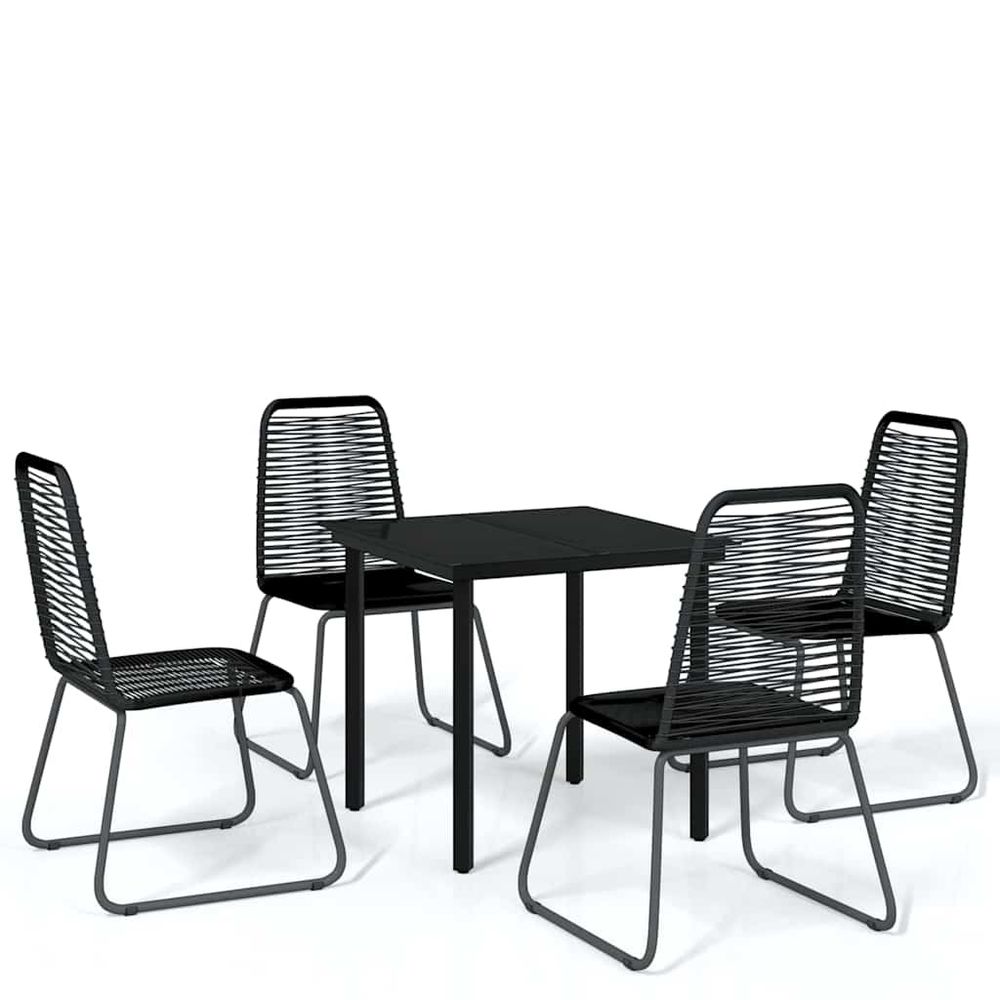 Ensemble à manger de jardin 5 pcs noir