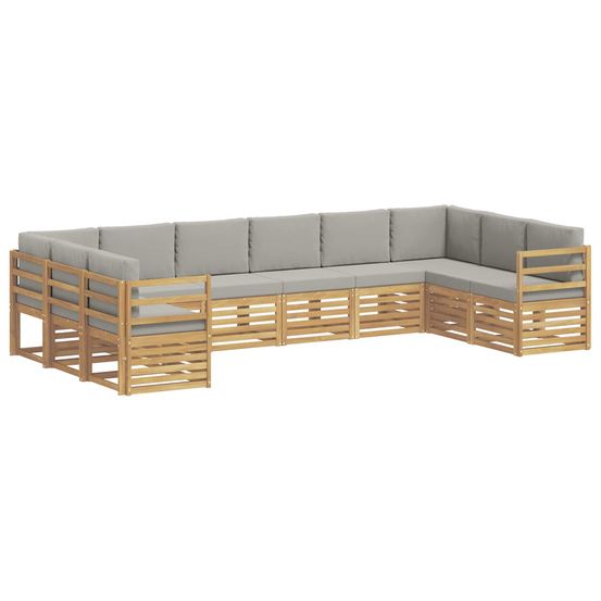 Ensemble de canapés d'extérieur 10 pc blanc et gris clair
