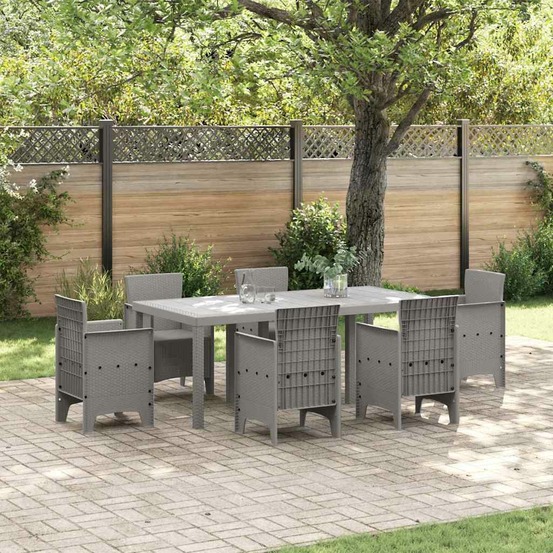 Table de jardin gris clair 200 x 100 x 73 cm polyrotin