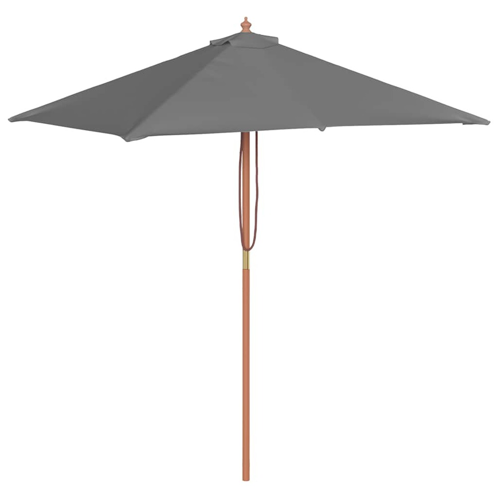 Parasol d'extérieur avec mât en bois 150x200 cm anthracite