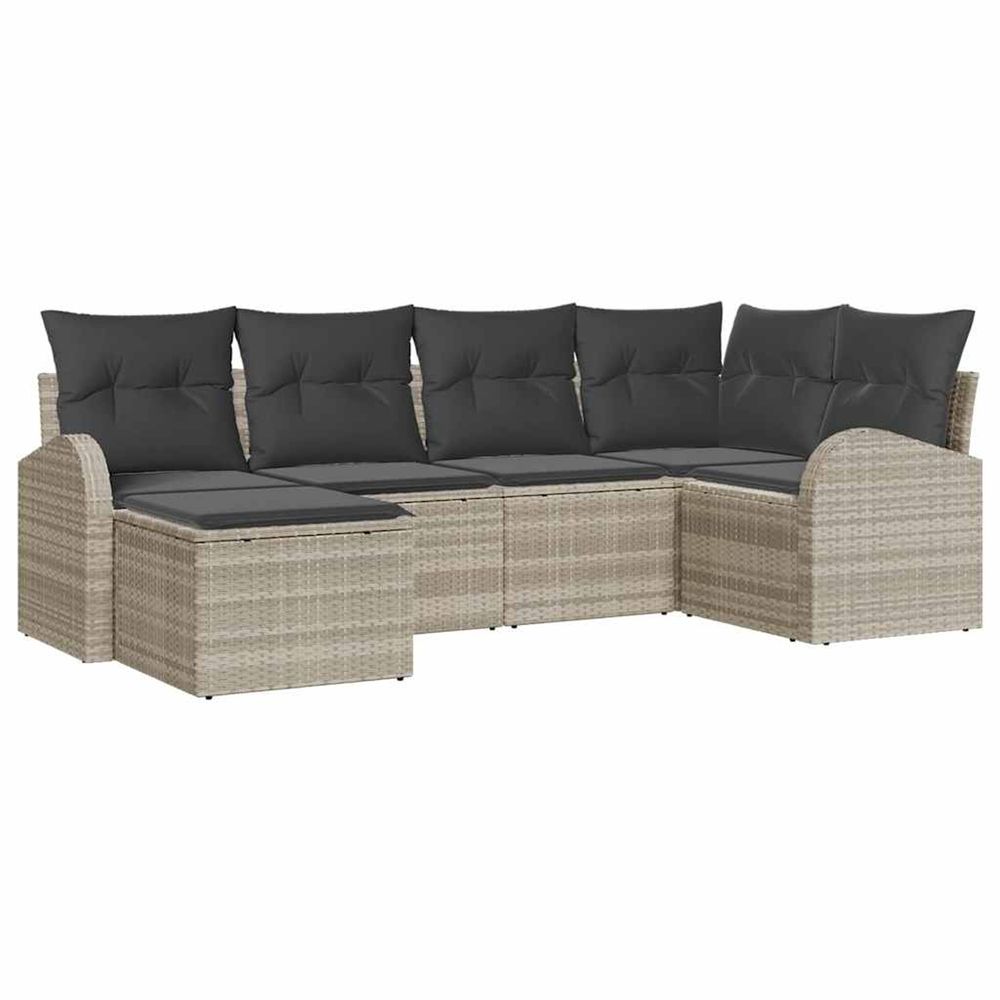 Ensemble de canapés 6 pc gris clair polyrotin