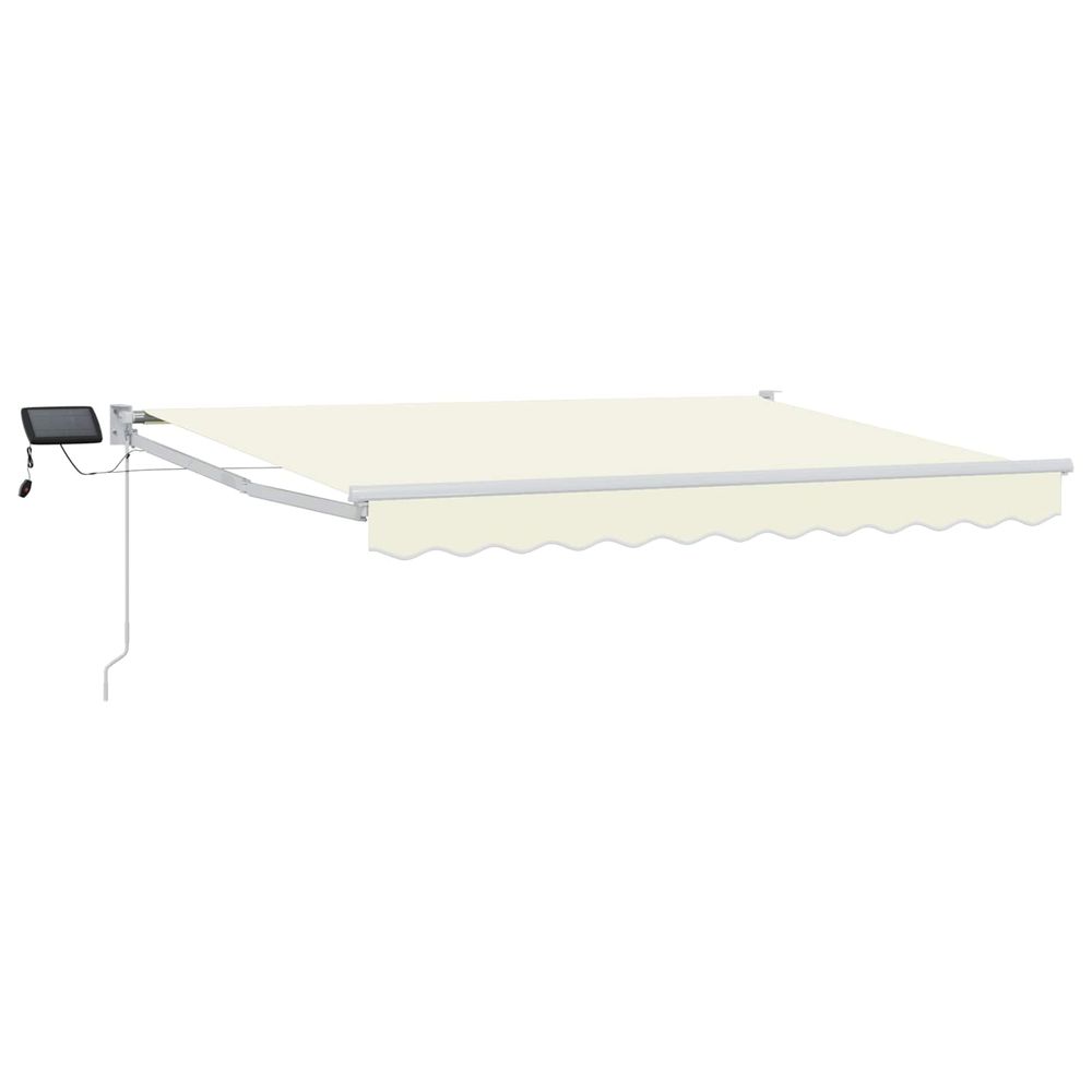 Store rétractable manuel avec leds crème et blanc 3 x 2,5 m